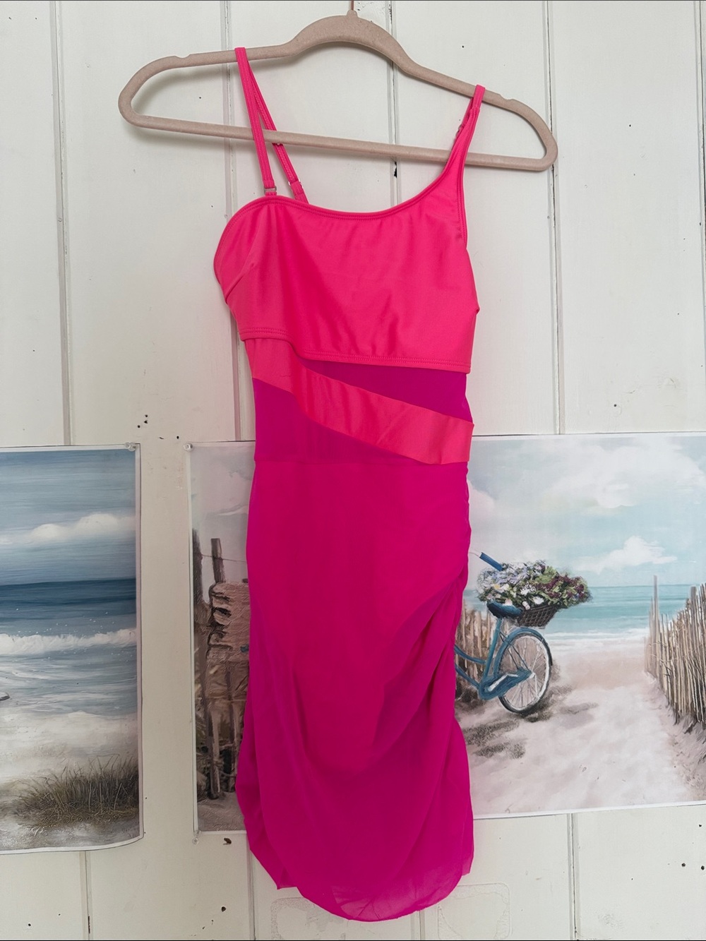 One piece pink with sarong